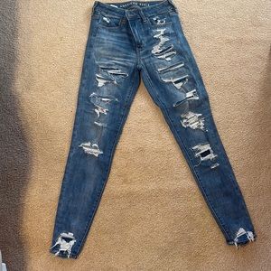 America Eagle Skinny Distressed Jeans
